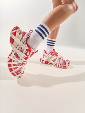 Red & White Athletic Running Sneakers - Women's